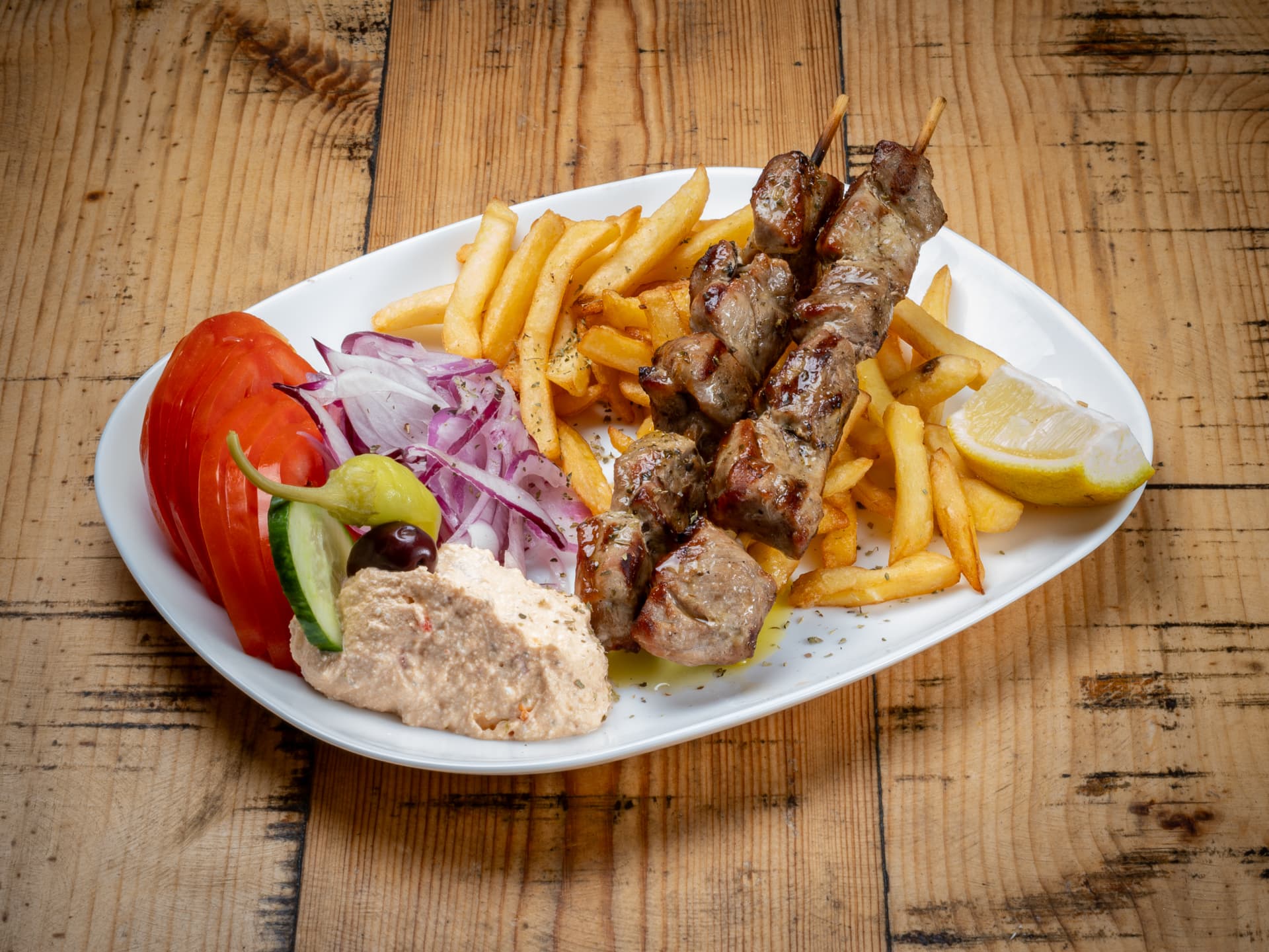 Souvlaki Teller · Schwein